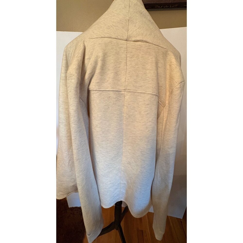Gaiam Womens Asymmetrical Open Front Cardigan Jacket XL Beige Cozy Sherpa Lined - Picture 5 of 15